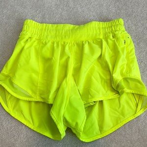 Lulu Lemon Hotty Hot Low-Rise Lined Short 2.5”. Size 2. Color: Neon Yellow